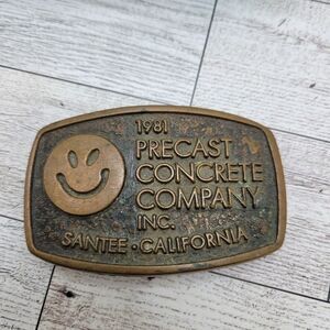 Age of Bronze  Belt Buckle Smiley Face 80s Vintage Advertising
